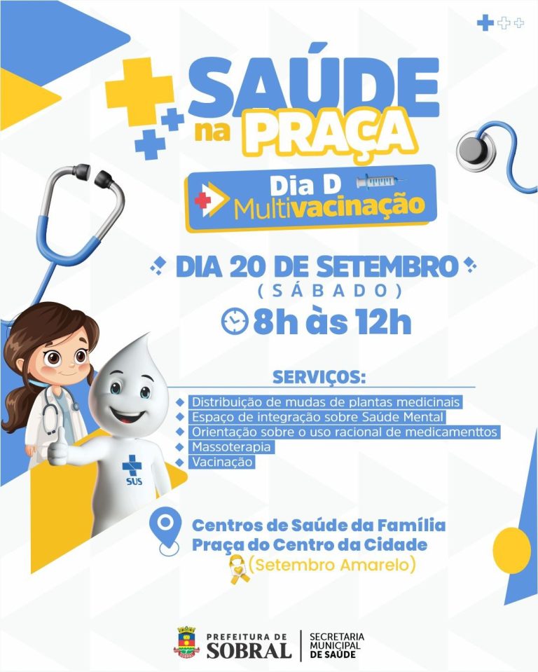 Mais Saúde aos Sábados e Dia D de Multivacinação levam serviços de saúde e bem-estar à população neste sábado, 20.
